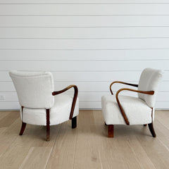 vintage pair of small french armchairs
