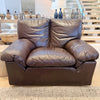 vintage pair of italian leather armchairs