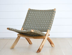 armless teak folding chair