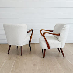 vintage pair of small french armchairs