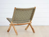 armless teak folding chair