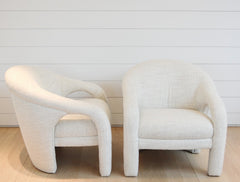 vintage pair of post modern sculptural chairs