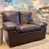 vintage pair of italian leather armchairs