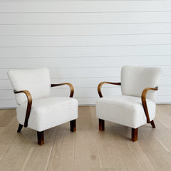 vintage pair of small french armchairs