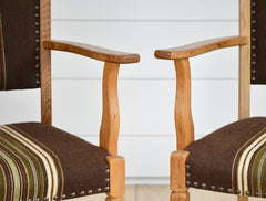 vintage pair of french oak occasional chairs