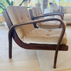 vintage pair of midcentury deco armchairs