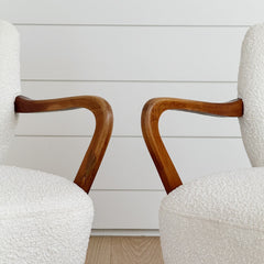 vintage pair of small french armchairs