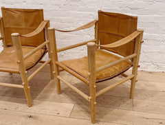 vintage pair of european campaign chairs