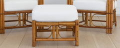 vintage rattan and bamboo chairs with ottoman