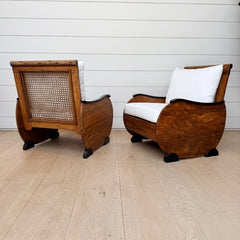 pair of french art deco club chairs