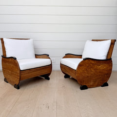 pair of french art deco club chairs
