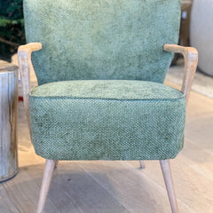 vintage pair of olive armchairs