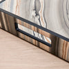 marbleized lacquer tray w/black trim 16 x 16