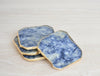 agate glass blue coaster