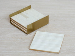 ribbed bone coaster set