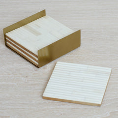 ribbed bone coaster, set of 4