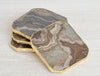 agate glass brown coaster