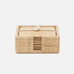 raffia box coaster, set of 6
