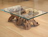 vintage grapevine coffee table with glass top