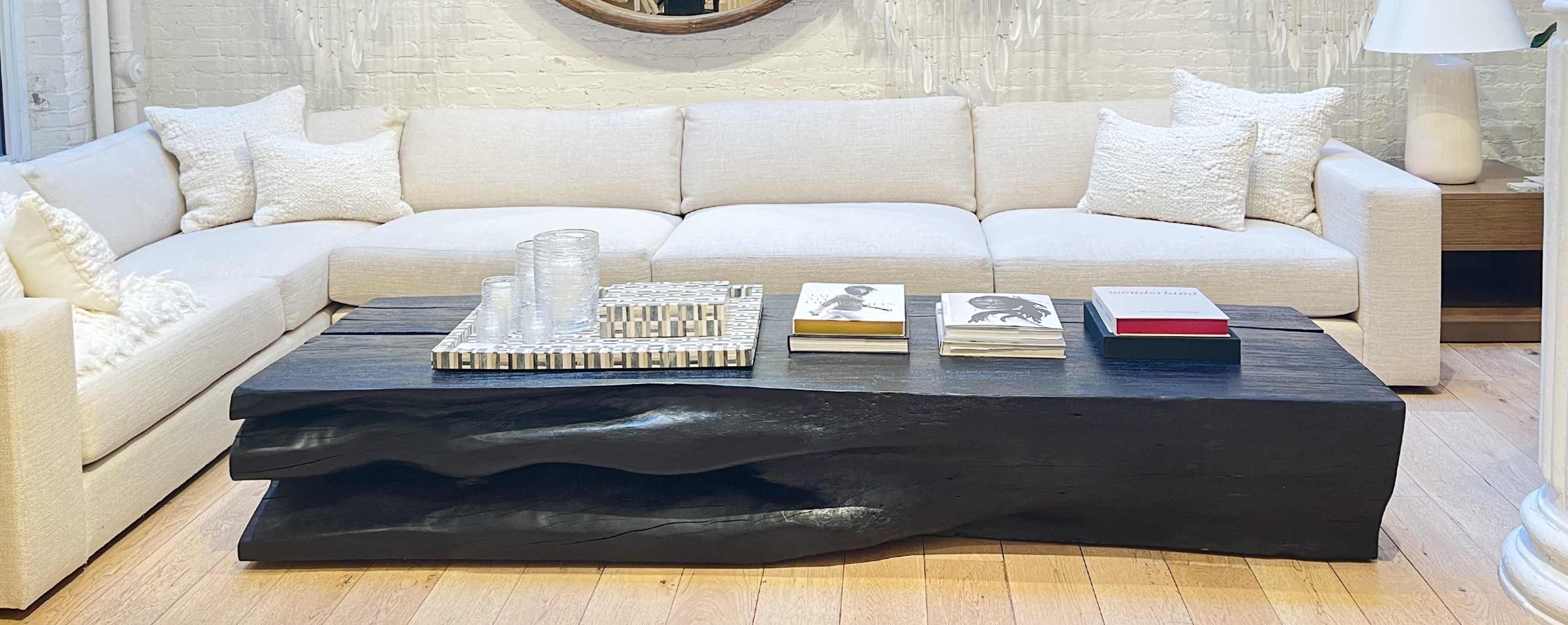 the blackened coffee table