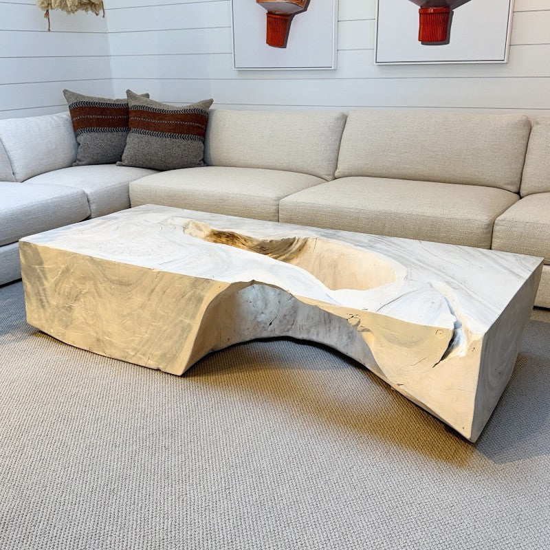 bleached freeform coffee table