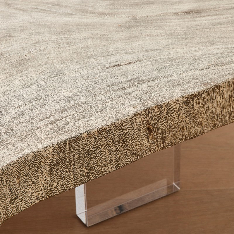 the portland coffee table with lucite legs