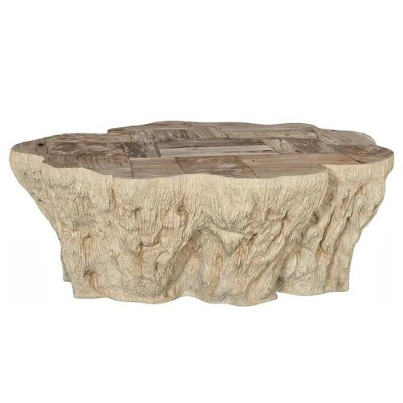 patchwork petrified coffee table