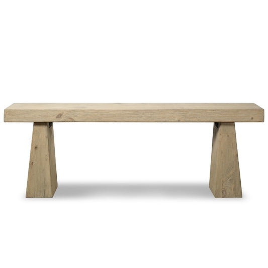 weathered console table