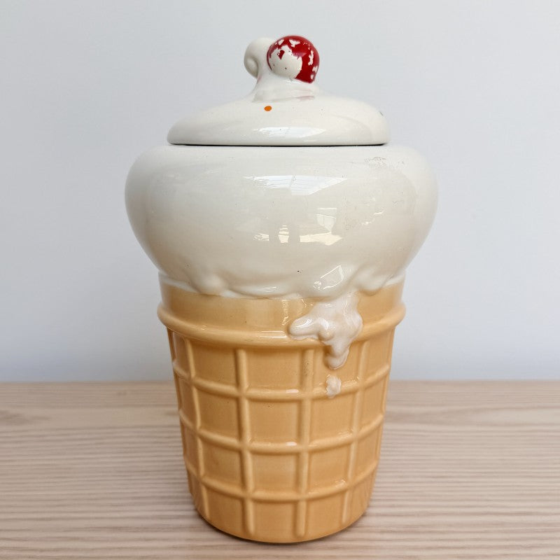 vintage 70's ice cream cone cookie jar