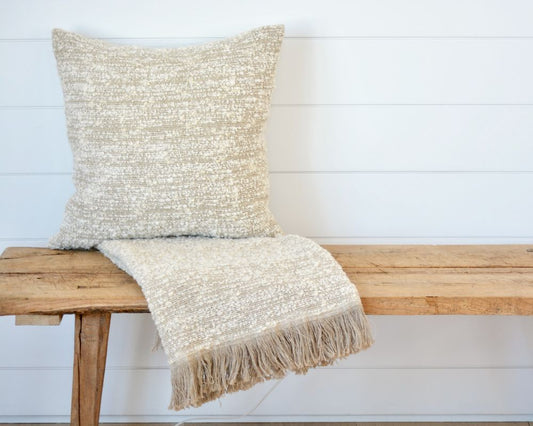 nubby pillow, cream, 23x23