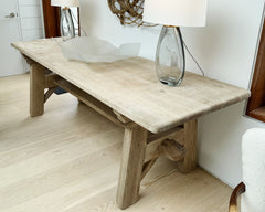vintage bleached oak dining table