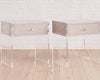 the homenature dune cerused silver oak and lucite end table