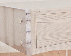 the homenature dune cerused silver oak and lucite end table