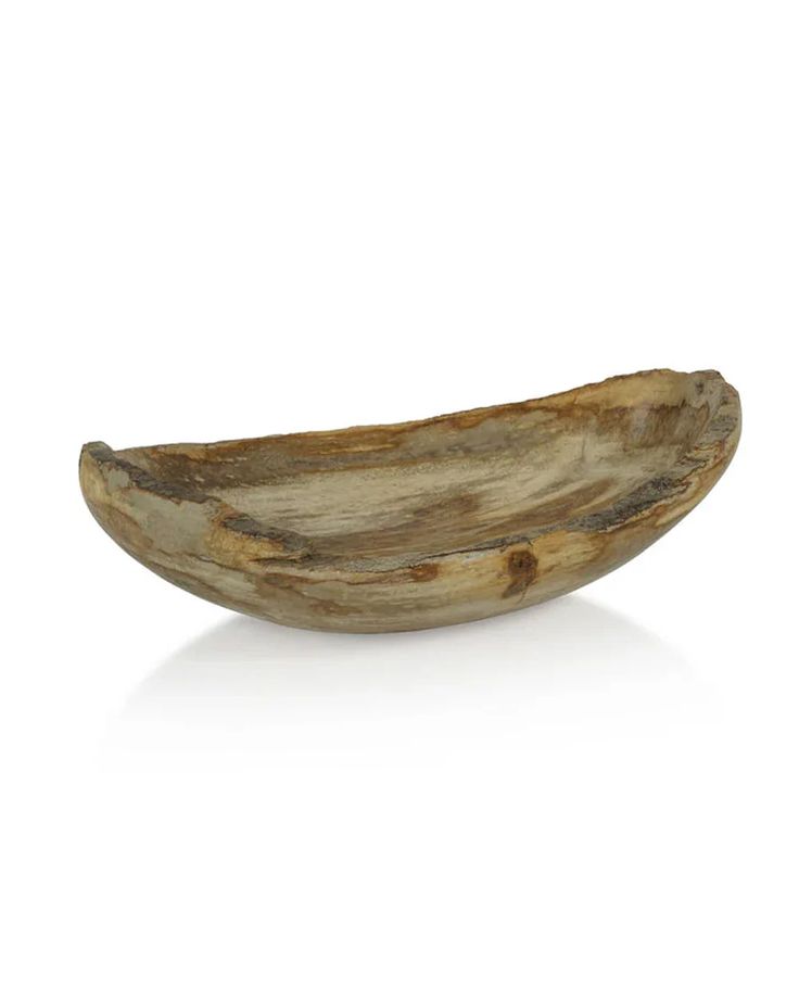 petrified wood oval bowl 15"