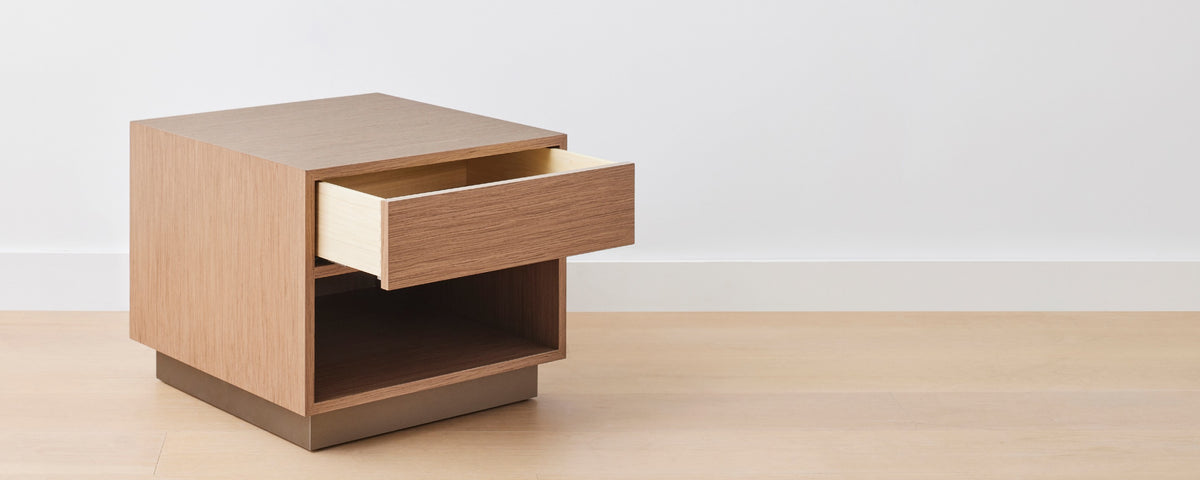 the homenature mercer nightstand in walnut