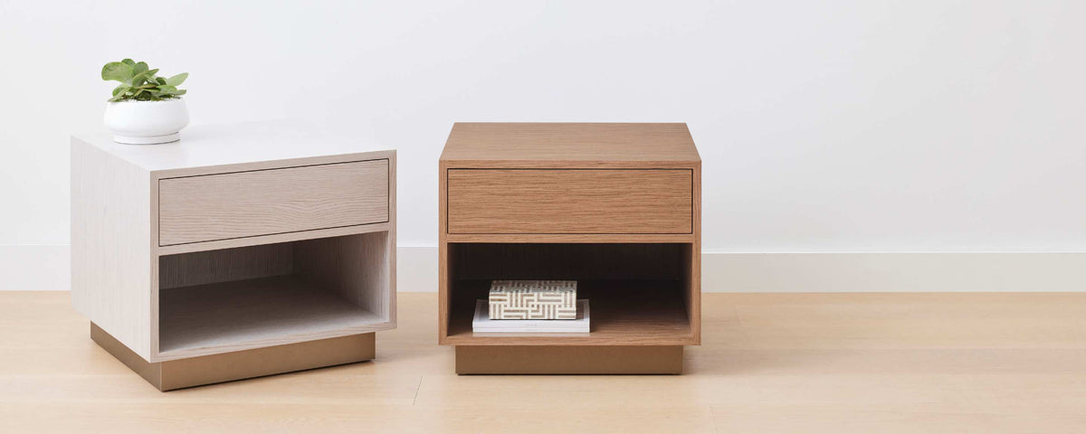 the homenature mercer nightstand in walnut