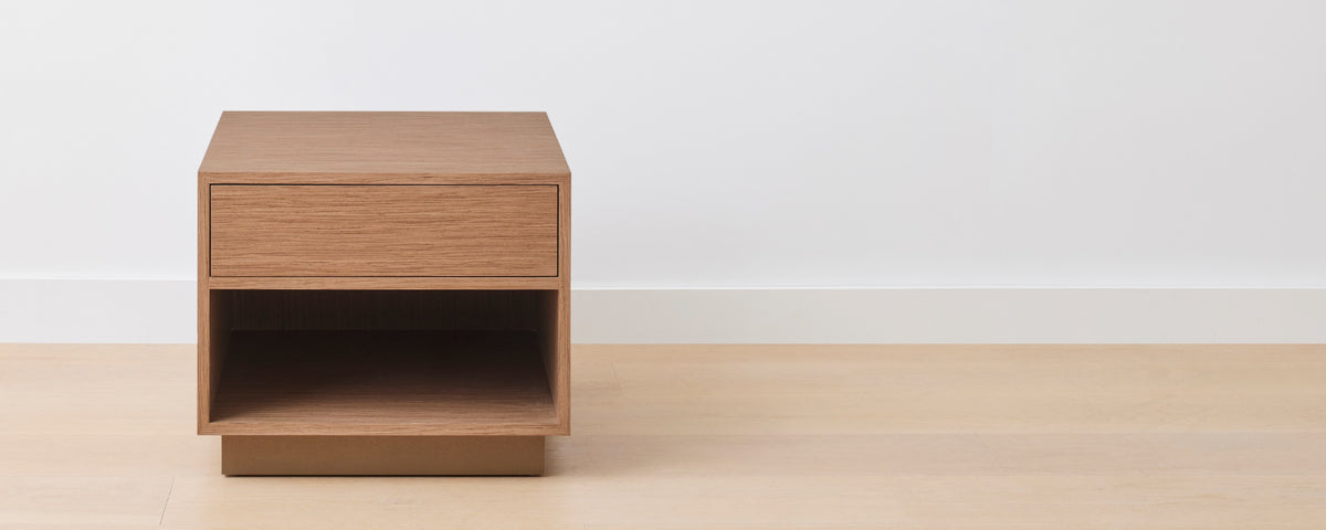 the homenature mercer nightstand in walnut