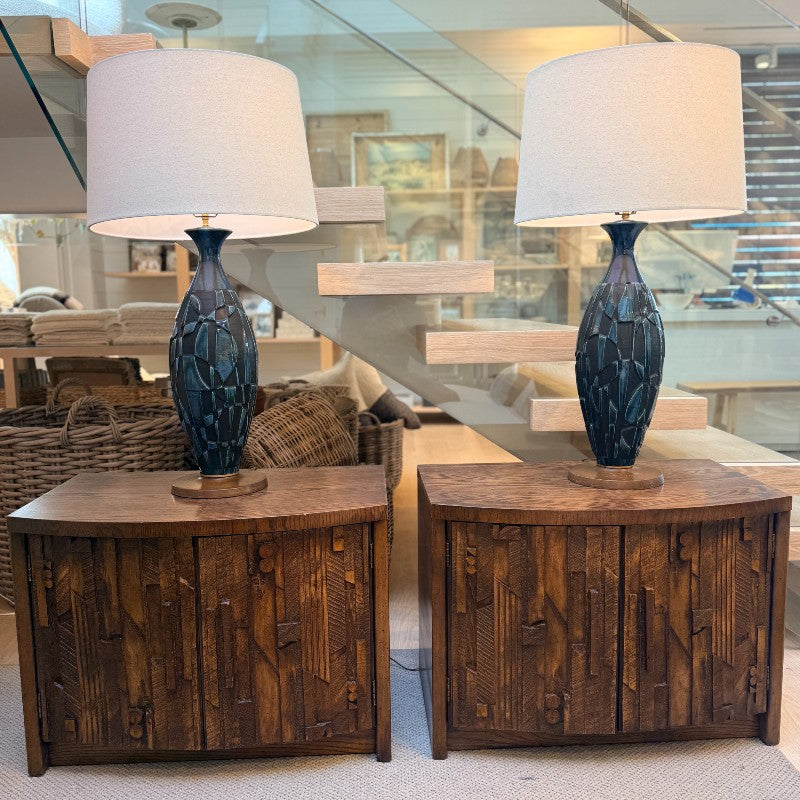 vintage pair of midcentury modern end tables
