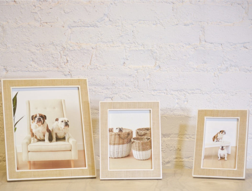 abaca white trim picture frames