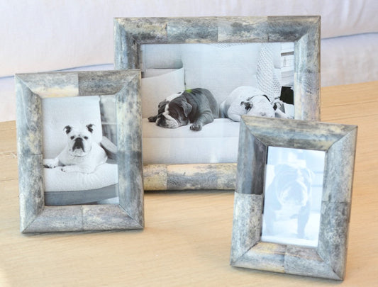 chunky bone grey picture frame collection