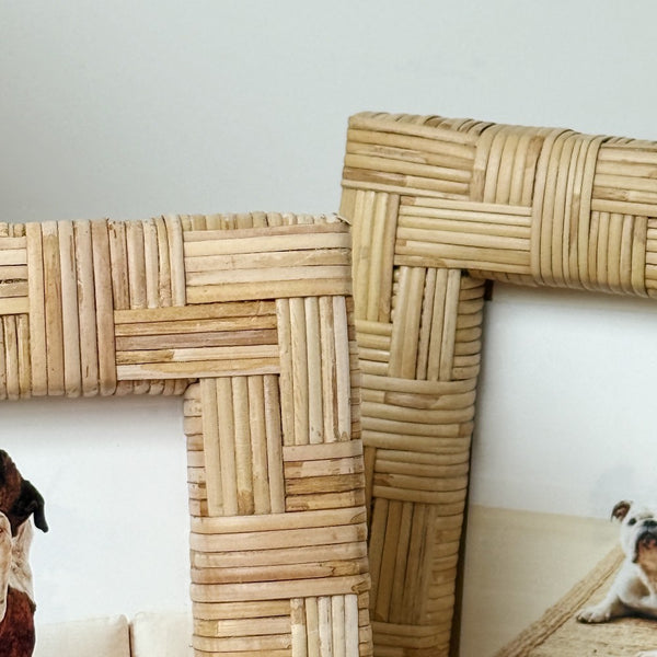 basketweave cane picture frame collection – homenature
