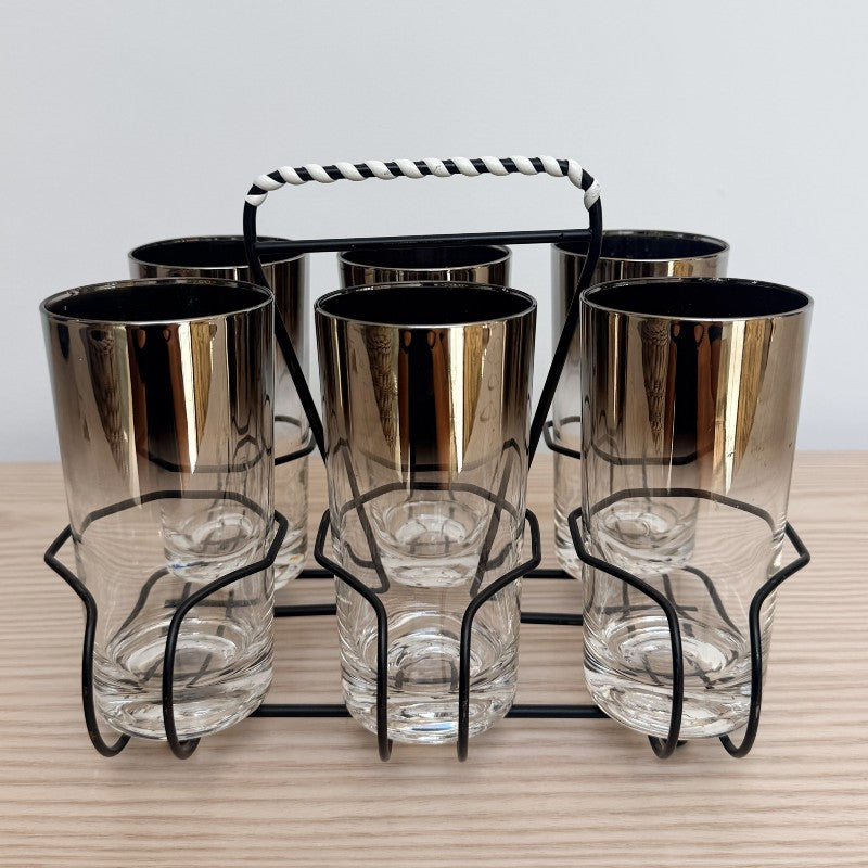 vintage highball glasses, set of 8