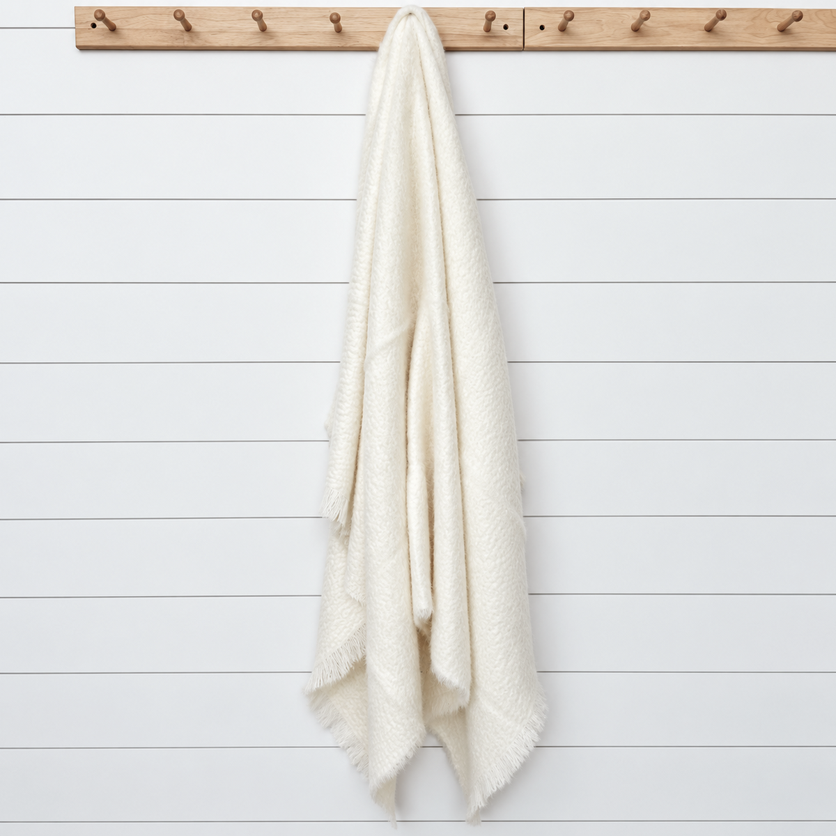 mohair ivory throw