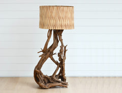 vintage driftwood floor lamp