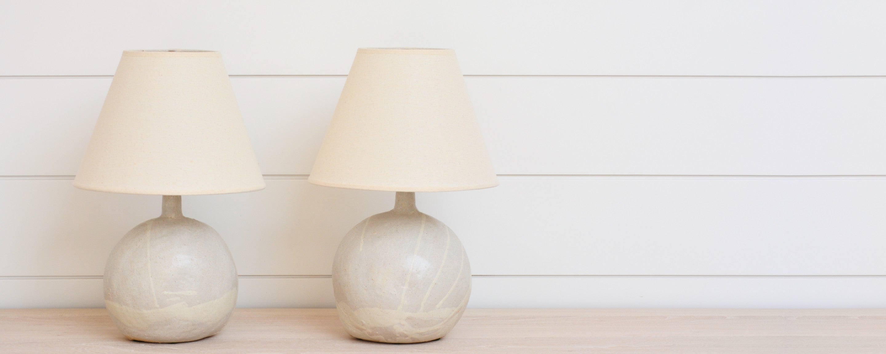 pair of round sandgate table lamps