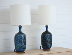 vintage pair of italian table lamps