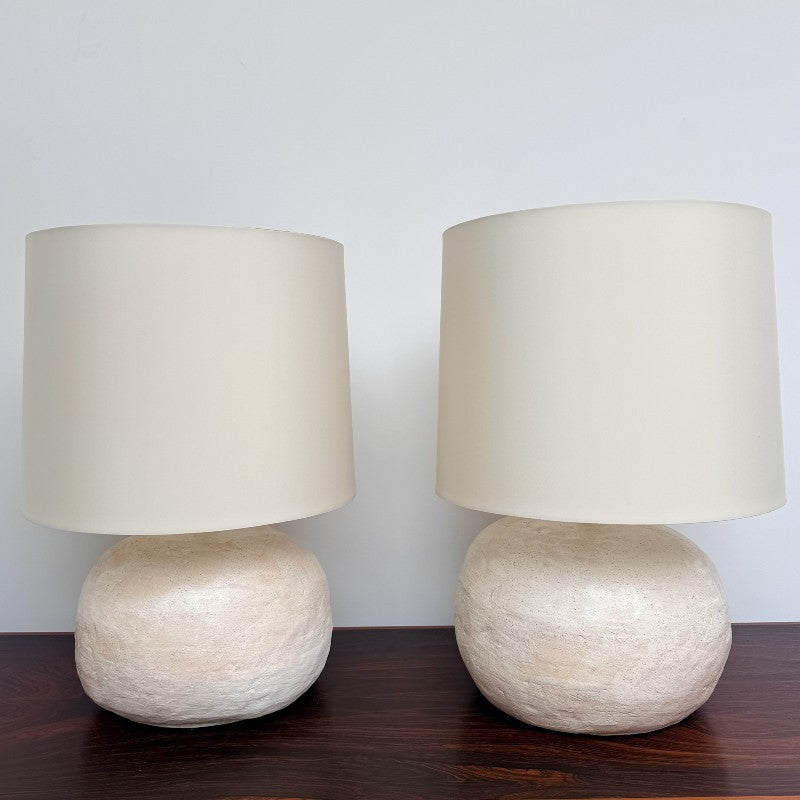 pair of round sandgate table lamps