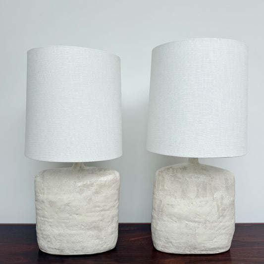 pair of square medium sandgate table lamps