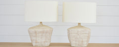 pair of ceramic trapezoid table lamps