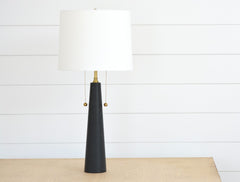 midcentury marble black table lamp